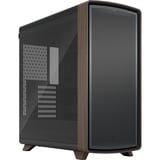 Fractal Design Summit Black TG midi tower behuizing Zwart/houtkleur | 2x USB-A | 1x USB-C | Tempered Glass