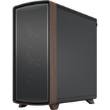 Fractal Design Summit Black TG midi tower behuizing Zwart/houtkleur | 2x USB-A | 1x USB-C | Tempered Glass