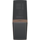Fractal Design Summit Black TG midi tower behuizing Zwart/houtkleur | 2x USB-A | 1x USB-C | Tempered Glass