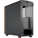 Fractal Design Summit Black TG midi tower behuizing Zwart/houtkleur | 2x USB-A | 1x USB-C | Tempered Glass