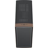 Fractal Design Summit Black TG midi tower behuizing Zwart/houtkleur | 2x USB-A | 1x USB-C | Tempered Glass