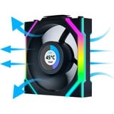 Lian Li UNI FAN SL120 LCD Wireless Reverse RGB case fans Zwart, 3 stuks, 120 x 124.5 x 28 mm, PWM