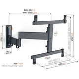 Vogels COMFORT TVM 3465 Draaibare tv-beugel wandmontage  Zwart, 32-65"