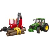 bruder John Deere 7R 350 met aanhanger en 4 boomstammen Modelvoertuig 03154