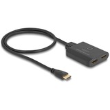 DeLOCK HDMI Switch 2x HDMI in > 1x HDMI out Zwart, 0,5 meter, 8K 60 Hz