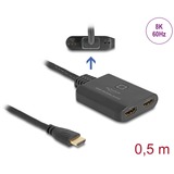 DeLOCK HDMI Switch 2x HDMI in > 1x HDMI out Zwart, 0,5 meter, 8K 60 Hz