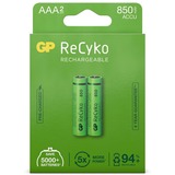 GP Batteries ReCyko AAA, Micro oplaadbare batterij Groen, 2 stuks