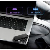ICY BOX IB-HUB1436-CPD usb-hub Zwart, 2x USB-A, 2x USB-C