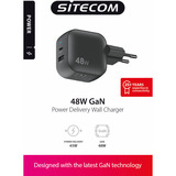 Sitecom 48W GaN Power Delivery oplader Zwart, 1x USB-C