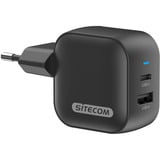 Sitecom 48W GaN Power Delivery wandoplader Zwart