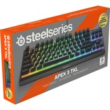 SteelSeries Apex 3 TKL RGB mechanisch gaming toetsenbord Zwart, FR lay-out (AZERTY), SteelSeries Whisper-Quiet, 80% (TKL)	