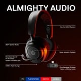 SteelSeries Arctis Nova 7 over-ear gaming headset Zwart, 2,4 GHz, Bluetooth, pc, PlayStation 4, PlayStation 5, Nintendo Switch
