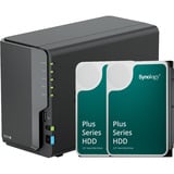 Synology DiskStation DS225+ incl. 2x HAT3300-4T 4 TB nas Zwart, 1x 1GbE LAN, 1x 2.5GbE LAN, 2x USB 3.2 Gen 1