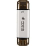 Transcend ESD310 Portable 2 TB externe SSD Zilver, USB-A 3.2 (10 Gbit/s) | USB-C 3.2 (10 Gbit/s)