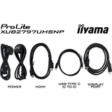 iiyama ProLite XUB2797UHSNP-B1 27" 4K Ultra HD monitor Zwart, 1x DisplayPort, 1x HDMI, 2x USB-C, 3x USB-A, 1x RJ-45