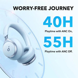 Anker soundcore Space One on-ear headset Lichtblauw, Bluetooth, USB-C