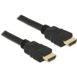 DeLOCK High Speed HDMI-A met Ethernet adapterkabel Zwart, 25 centimeter, 4K