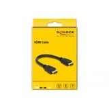 DeLOCK High Speed HDMI-A met Ethernet adapterkabel Zwart, 25 centimeter, 4K