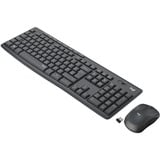 Logitech MK295 Silent Wireless, desktopset Donkergrijs, BE Lay-out