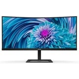 Philips 346E2CUAE/00 34" Curved UltraWide monitor Zwart, HDMI, DisplayPort, 4x USB-A, USB-C