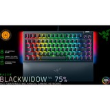 Razer BlackWidow V4 75% RGB mechanisch gaming toetsenbord Zwart, US lay-out (QWERTY), Razer Orange, 75%, Hot-swappable