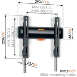 Vogels COMFORT TVM 3205 Platte tv-beugel wandmontage  Zwart, 19-50"