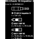 Wera Bit-Check 10 Impaktor 3 bitset 10-delig, Diamantcoating