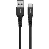 goobay Supersoft USB-C naar USB-A 2.0 kabel Zwart, 3 meter