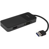 i-tec USB 3.0 / USB-C Dual HDMI and VGA Video Adapter Zwart