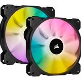 Corsair iCUE SP140 RGB ELITE Performance + Lighting Node CORE case fan Zwart, 2 stuks, 4-pins PWM fan-connector