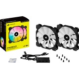 Corsair iCUE SP140 RGB ELITE Performance + Lighting Node CORE case fan Zwart, 2 stuks, 4-pins PWM fan-connector