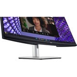 Dell P3424WEB 34.1" Curved UltraWide monitor Zilver/zwart, HDMI, DisplayPort, USB, Audio, Webcam