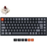 Keychron K2-C3H, toetsenbord Zwart, BE Lay-out, Gateron G Pro Brown, RGB-leds, 65%, Double-shot ABS, Hot-swappable, Bluetooth