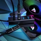 Sharkoon 4-Port USB 3.2 Gen 1 Aluminium usb-hub Zwart