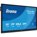 iiyama ProLite TE6513A-B1AG 64.5" 4K Ultra HD Public Display Zwart, Touch, HDMI, DisplayPort, Audio, LAN, WiFi 6, USB-C, Android 14