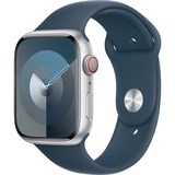 Apple Watch Series 9 smartwatch Zilver/donkerblauw, Aluminium, 45 mm, Sportbandje (M/L), GPS + Cellular