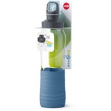 Emsa Drink2GO Glas Drinkfles Transparant/blauw, 0,7 Liter