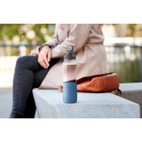 Emsa Drink2GO Glas Drinkfles Transparant/blauw, 0,7 Liter