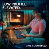 Logitech G915 X LIGHTSPEED Low-Profile RGB mechanisch gaming toetsenbord Zwart, US-International lay-out (QWERTY), GL Tactile, 100%, Double-Shot PBT, LIGHTSPEED