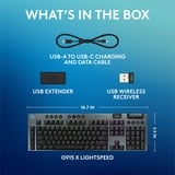 Logitech G915 X LIGHTSPEED Low-Profile RGB mechanisch gaming toetsenbord Zwart, US-International lay-out (QWERTY), GL Tactile, 100%, Double-Shot PBT, LIGHTSPEED