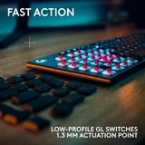 Logitech G915 X LIGHTSPEED Low-Profile Wireless Gaming Keyboard Zwart, US-International lay-out (QWERTY), GL Tactile, 100%, Double-Shot PBT, RGB, LIGHTSPEED draadloos / Bluetooth / USB-C