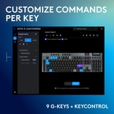 Logitech G915 X LIGHTSPEED Low-Profile Wireless Gaming Keyboard Zwart, US-International lay-out (QWERTY), GL Tactile, 100%, Double-Shot PBT, RGB, LIGHTSPEED draadloos / Bluetooth / USB-C