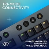 Logitech G915 X LIGHTSPEED Low-Profile Wireless Gaming Keyboard Zwart, US-International lay-out (QWERTY), GL Tactile, 100%, Double-Shot PBT, RGB, LIGHTSPEED draadloos / Bluetooth / USB-C