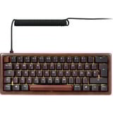 Sharkoon SKILLER SGK50 S4 Gen2 Wood PBT, gaming toetsenbord Houtkleur/zwart, BE Lay-out, Gateron G Pro 3.0 Yellow, RGB leds, Hot-swappable, 60%