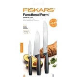 Fiskars Functional Form Starterset 3-delig mes Zwart/roestvrij staal, Japans roestvrij staal | handvat met SoftGrip