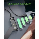 ICY BOX M.2 NVMe/SATA SSD enclosure met RGB light externe behuizing Grijs, USB 3.2 Gen 2 Type-C®