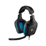 Logitech G432 7.1 Surround Sound Wired over-ear gaming headset Zwart/blauw, Pc, PlayStation 4, PlayStation 5, Xbox One, Xbox Series X|S, Nintendo Switch