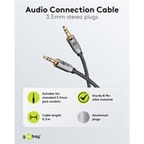 goobay Plus 3,5 mm stereo jack kabel Zwart/zilver, 0,5 meter