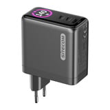 Sitecom 140W GaN Power Delivery Wall Charger with full color LED display oplader Zwart