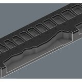 Wera 9721 Schuimrubberen inzetstuk met 8000 B Zyklop ratel 3/8" Set 1, 23‑delig gereedschapsset Zwart/grijs, Ratel en doppenset, in schuimrubberen inzet voor werkplaatswagen